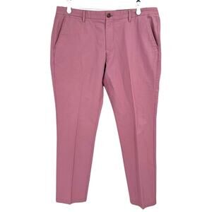 Bonobos Flat Front Tailored Fit Chino Pant Dusty Pink Cotton Men's 38x32